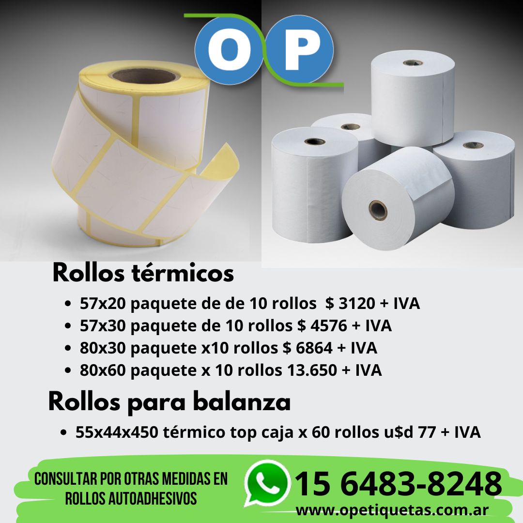 Rollos de papel térmico